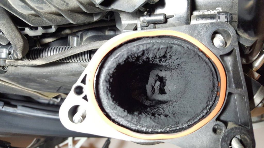 Soot Built Up in Intake Manifold BMW Faulty EGR sensor