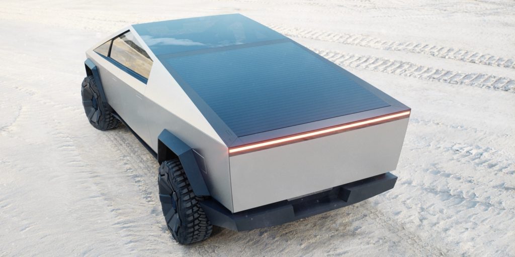 Tesla Cybertruck Solar System Charging Electric Pickup Truck