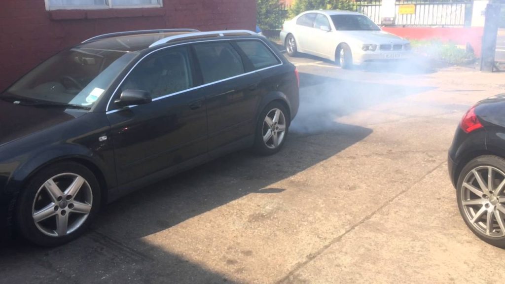 Audi A4 Blue Engine Smoking
