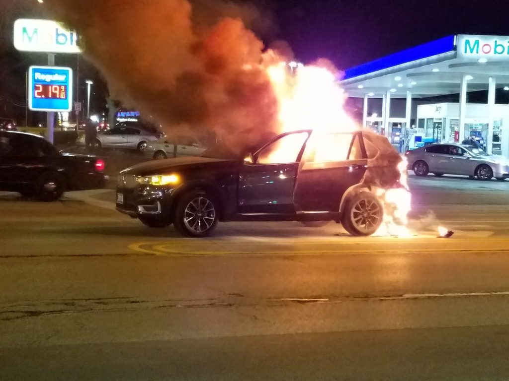 BMW X5 on FIRE